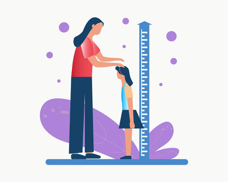Vector illustration design of a child measuring height