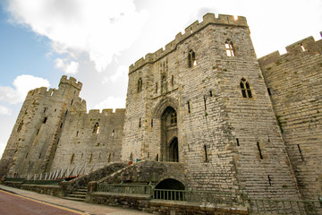 Fototapeta na wymiar Entrance Gate to Caernarfon Castle in Wales