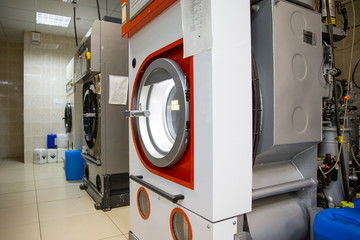 Automatic washing machines at laundry service