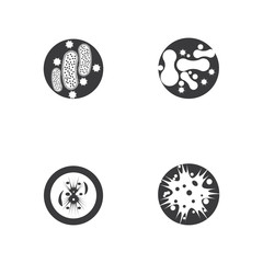 Set Bacterial Logo Template vector symbol