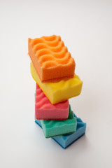 Coloured kitchen sponges