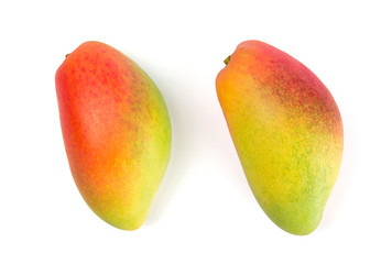 Fresh colours baby mango isolated on white background.