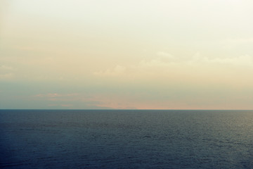 Morning seascape near Cefalu town on the Sicily, Italy.  Natural toned background