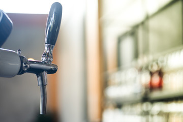 The beer taps in a pub