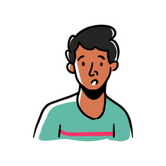 Man people avatar, isolated on white background. hand drawn line art cartoon vector illustration.