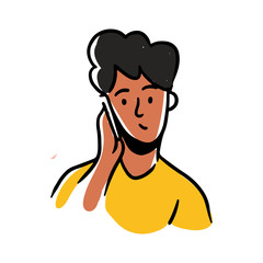 Man people avatar, isolated on white background. hand drawn line art cartoon vector illustration.