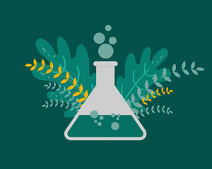 floral science concept illustration design