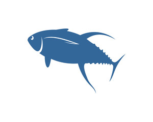 Tuna fish logo vector design template, Silhouette Tuna fish logo, Illustration