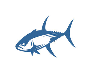 Tuna fish logo vector design template, Silhouette Tuna fish logo, Illustration