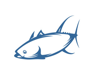Tuna fish logo vector design template, Silhouette Tuna fish logo, Illustration
