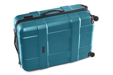 turquoise modern plastic trolley case for tourism or business