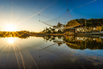 Pialassa della Baiona, Marina Romea, Ravenna, Emilia Romagna, Italy, Europe. Fishing hut in the...