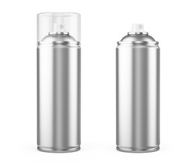 Blank aluminum can of spray paint isolated on white background - 3d rendering.