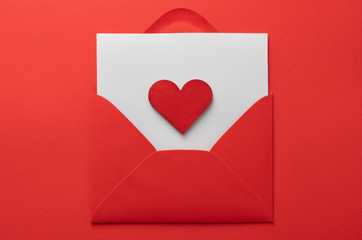 valentines day love letter Flat lay background