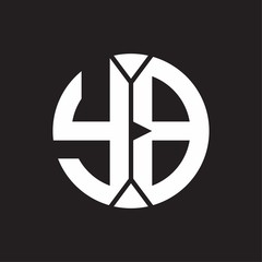 YB Logo monogram with piece circle ribbon style