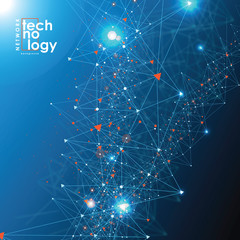 Abstract technology background with Big data. Internet connection, abstract sense of science and technology analytics concept graphic design. Vector illustration