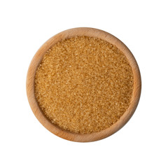 Raw Brown Cane Sugar Isolated on White Background