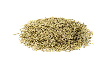 Round Pile of Dry Rosemary Isolated on White Background