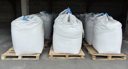 Bags with finished products in stock.