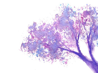 Obraz na płótnie Canvas watercolor abstract tree spring season .isolated white background. 