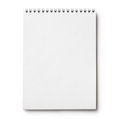 Blank notepad, isolated on white background