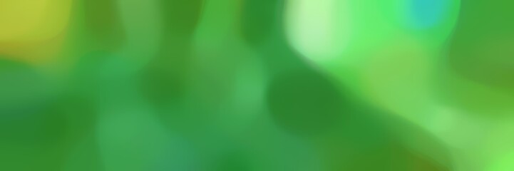 blurred iridescent horizontal card background bokeh graphic with sea green, dark khaki and pastel green colors and space for text or image