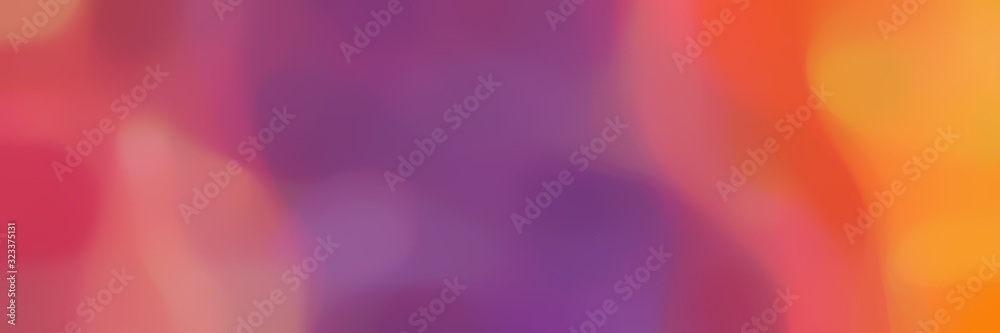 Poster blurred bokeh horizontal card background texture with antique fuchsia, bronze and coral colors and free text space