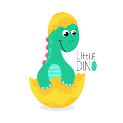 Vector image of a little dinosaur born.