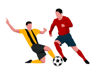 Fototapeta na wymiar football and soccer players vector illustration. Soccer Player Kicking Ball Vector Illustration. Soccer player kicking ball, polygonal vector illustration. Vector Illustration in Simple Flat Style of