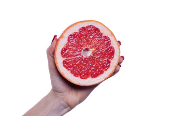 grapefruit in the hand