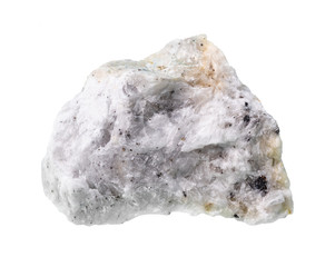 raw baryte (barite) ore cutout on white