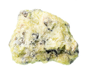 raw sulphur (sulfur) ore cutout on white