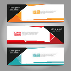 Naklejka premium Vector abstract design web banner template. Web Design Elements - Header Design. Abstract geometric web banner template on grey background.Modern banner.