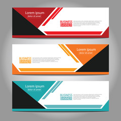 Naklejka premium Vector abstract design web banner template. Web Design Elements - Header Design. Abstract geometric web banner template on grey background.Modern banner.