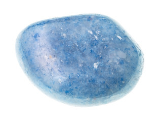 polished blue aventurine gem stone cutout on white