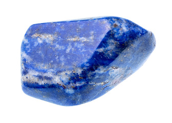 polished lapis lazuli (lazurite) gem stone cutout