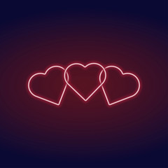 neon heart romantic concept valentine day vector