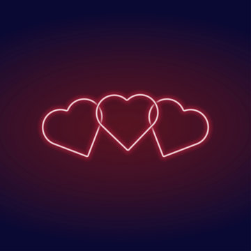 neon heart romantic concept valentine day vector