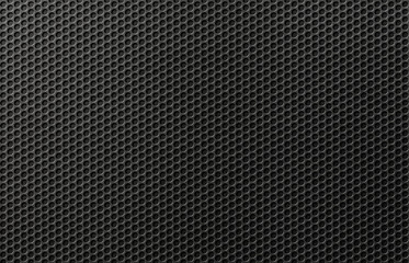 Black metal perforated grid background 3d illustration