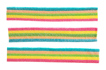 Colored strips of marmalade