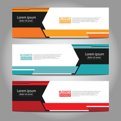 Vector abstract design web banner template. Web Design Elements - Header Design. Abstract geometric web banner template on grey background.Modern banner.