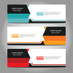 Naklejka premium Vector abstract design web banner template. Web Design Elements - Header Design. Abstract geometric web banner template on grey background.Modern banner.