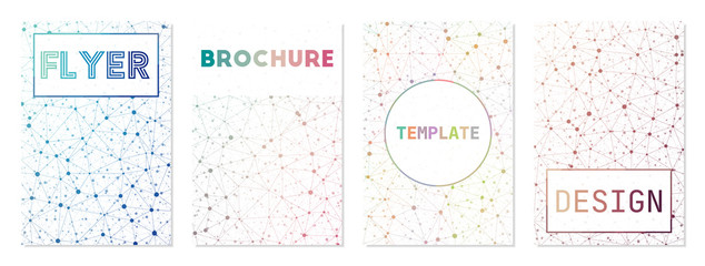 Report cover design. Can be used as cover, banner, flyer, poster, business card, brochure. Astonishing geometric background collection. Vibrant vector illustration.