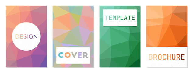 A4 brochure cover sheets. Can be used as cover, banner, flyer, poster, business card, brochure. Awesome geometric background collection. Superb vector illustration.
