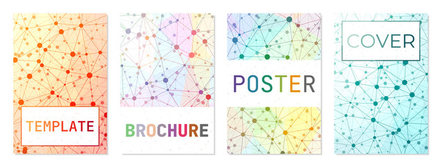 Flyer template, brochure background. Can be used as cover, banner, flyer, poster, business card, brochure. Astonishing geometric background collection. Authentic vector illustration.
