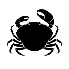 Silhouette of the crab. Design element for logo, label, sign, emblem, poster. Vector illustration