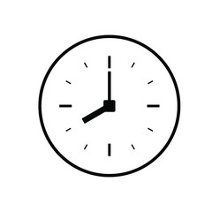 Clock icon, isolated. Flat design.