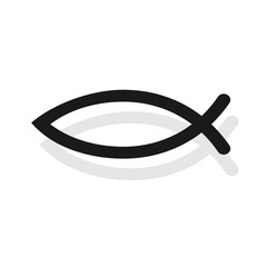 Christian symbol Ichthys, Jesus fish. Vector stock illustration.