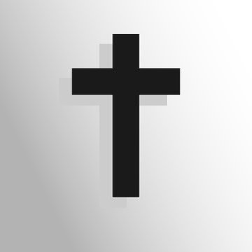 isolated cristian cross vector icon.
