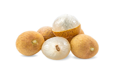 fresh longan on white background.